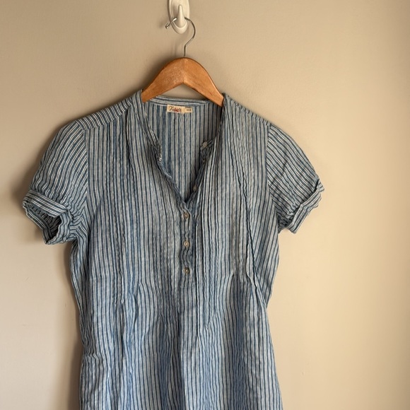 Faherty Gemina Blue Striped Linen Mini Dress XS - Picture 4 of 12